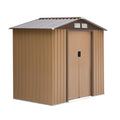 7 x 4 ft Lockable Metal Garden Shed with Sloping Roof - Yellow