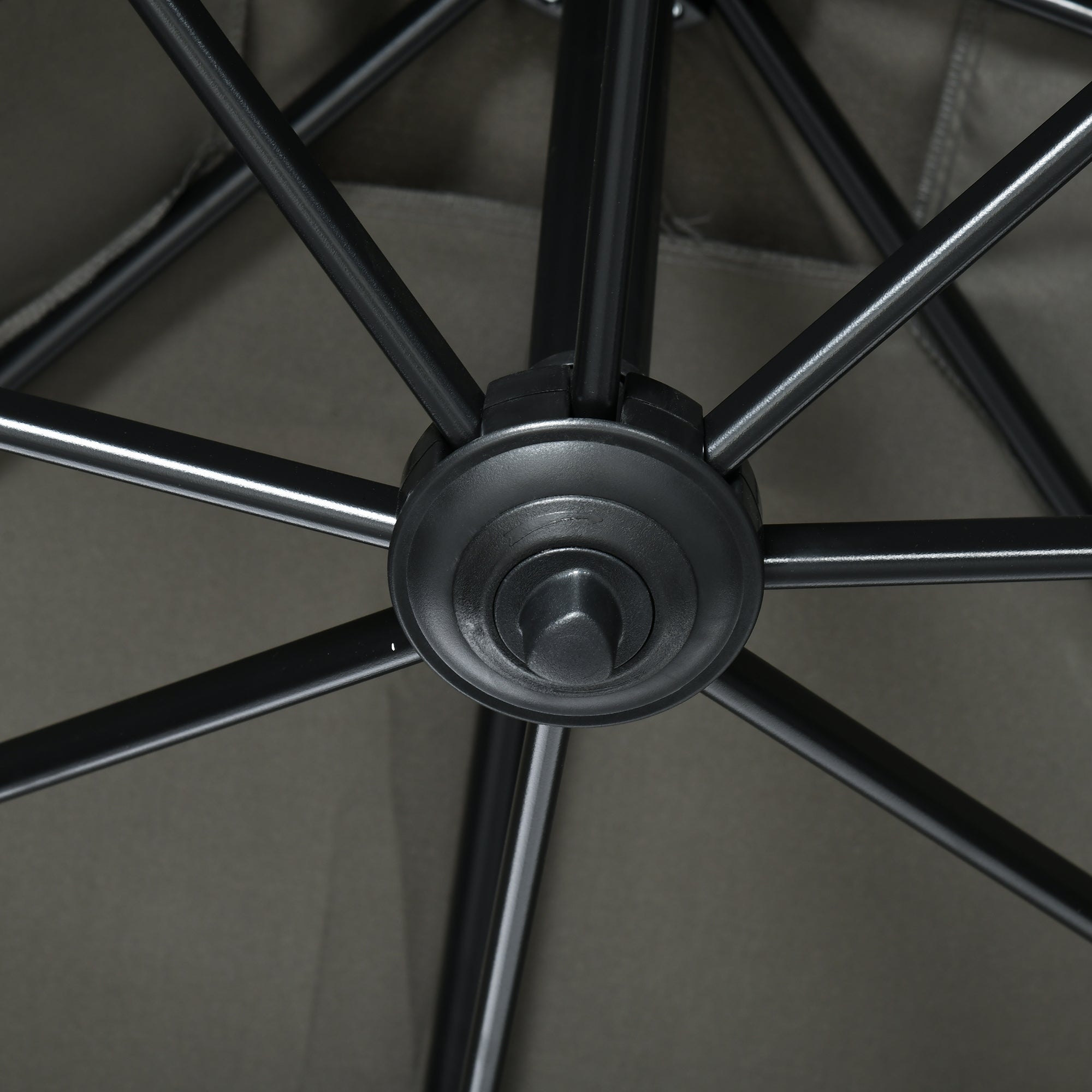 2.5 x 2.5m Cantilever Patio Parasol with Crank Handle and Cross Base - Grey