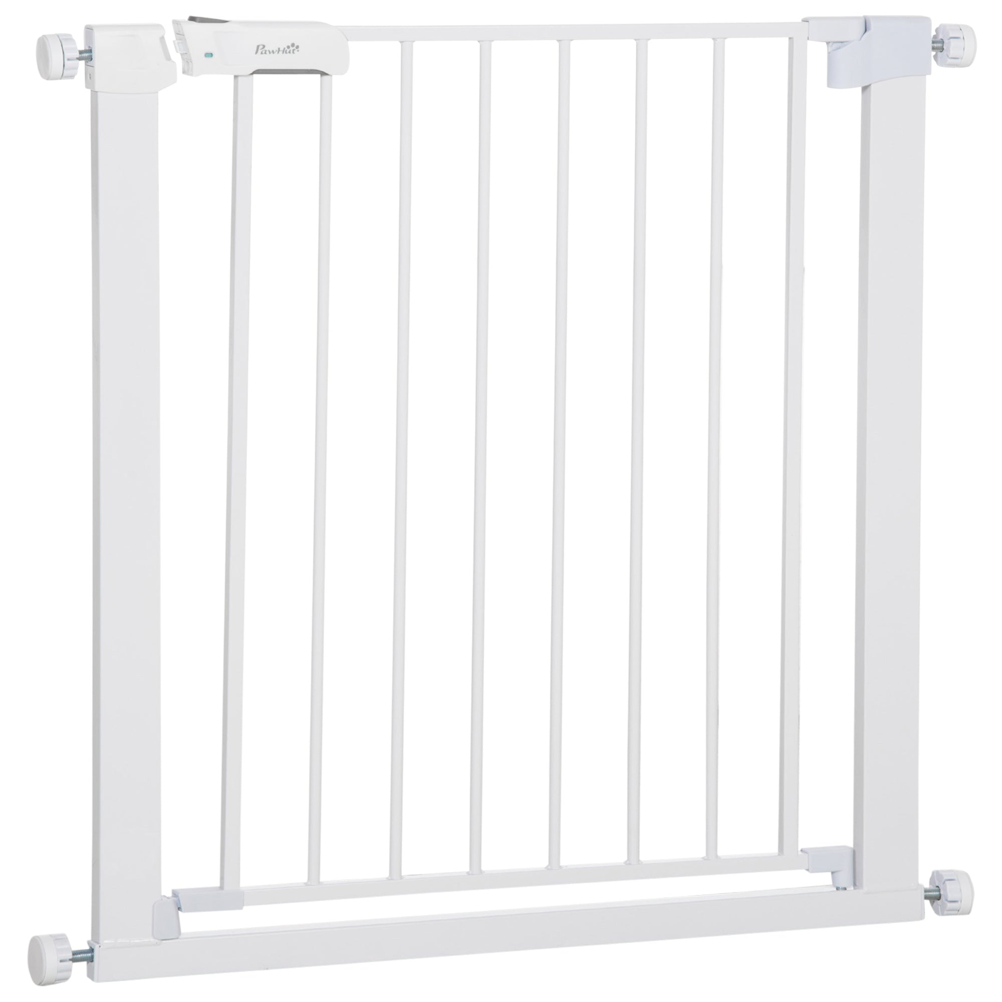 Adjustable Pet Safety Gate Dog Barrier Home Fence Room Divider Stair Guard Mounting White (76 H x 75-82W cm)