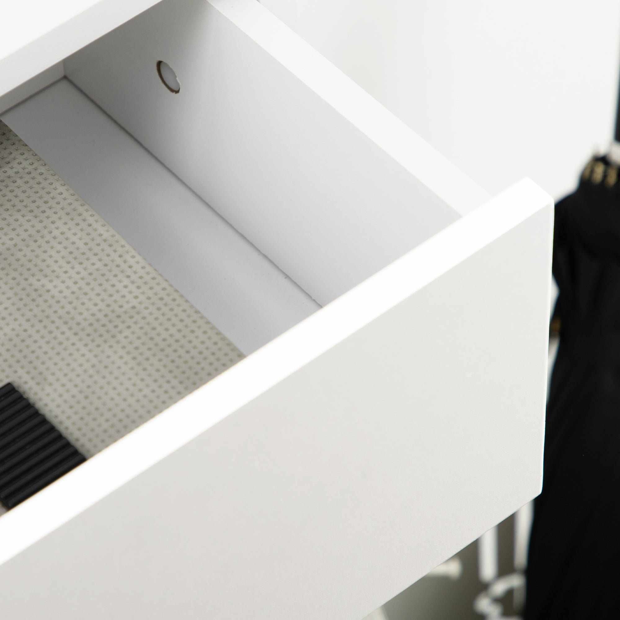 Modern Shoe Cabinet with 2 Flip Doors, Drawer & Adjustable Shelf for 12 Pairs of Shoes - White