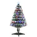 3ft Pre-Lit Artificial Christmas Tree with LED & Fibre Optics - Green/White