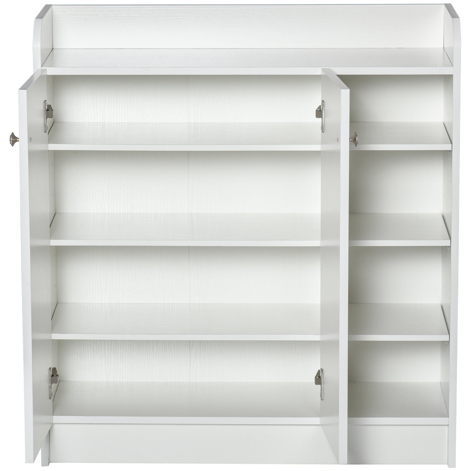 Shoe Storage Cabinet Home Hallway Furniture 2 Doors w/Adjustable 4 Shelves Cupboard Footwear Rack Stand Organiser White