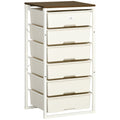 6-Drawer Chest of Drawers Storage Organizer with Steel Frame - White