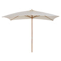 3x2m Wooden Patio Parasol with Ventilated Cream Canopy - Cream
