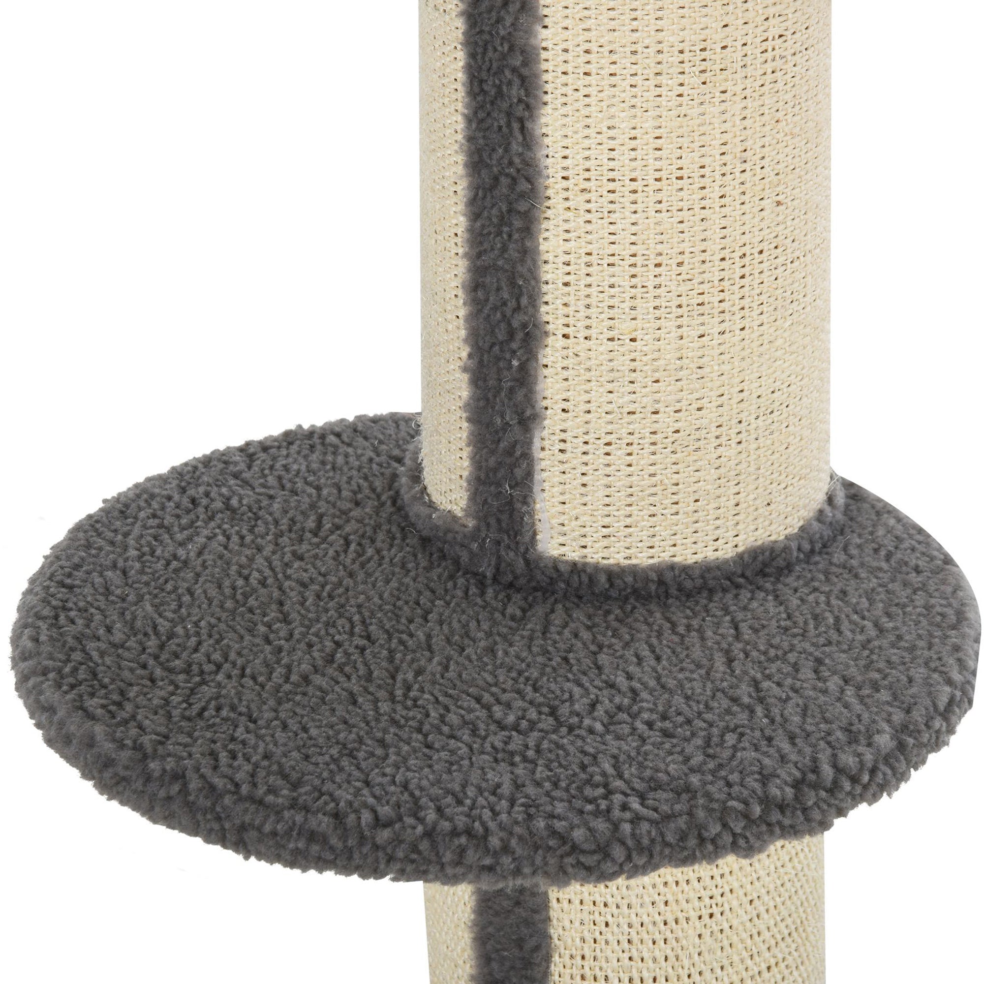 81cm Cat Tree with Sisal Scratching Post, Cat Tower Kitten Activity Center climbing frame with large platform Lamb Cashmere Perch, Grey