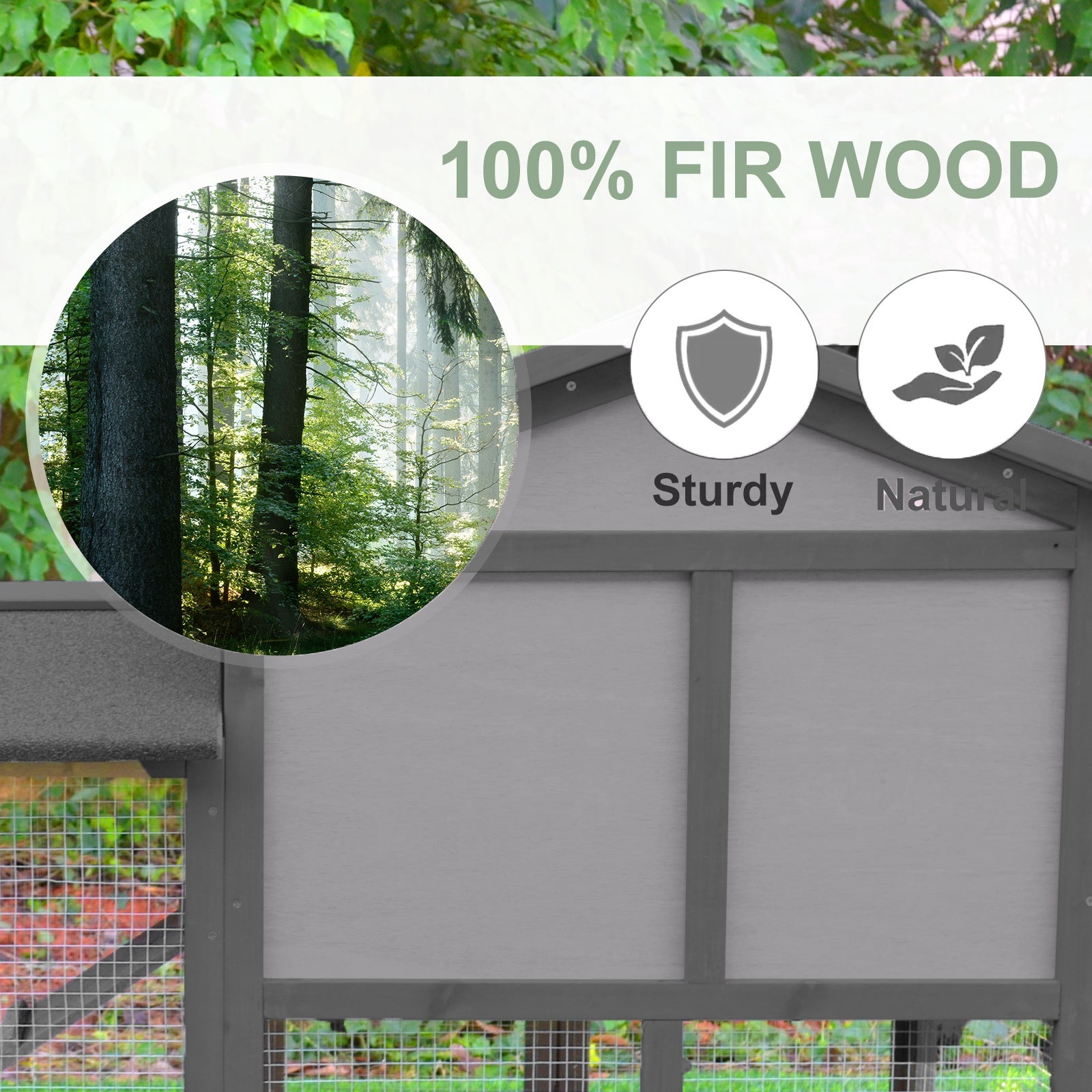 Small Animal Two-Level Fir Wood Hutch with Ramp - Burnt Yellow
