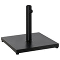 Steel Square Parasol Stand Base with Adjustable Knob - Black