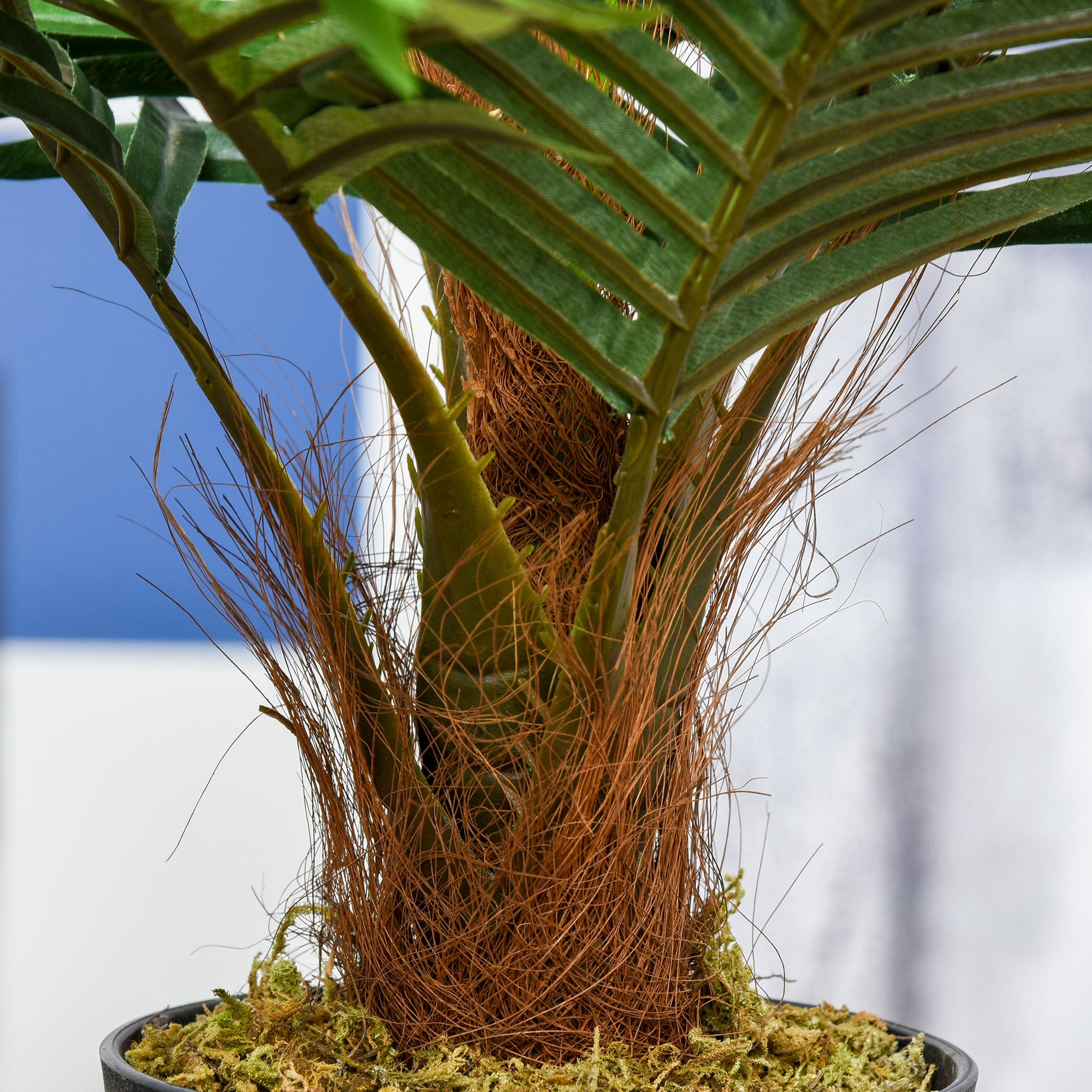 Artificial Palm Tree 60cm with Nursery Pot 8 Leaf Tropical Décor - Green