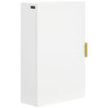 Modern Bathroom Wall Cabinet with Adjustable Shelves and Embossed Doors - White