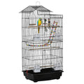 Bird Cage for Budgies Finches Canaries with Accessories and Toys 46x36x100 cm - Black