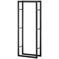 Tall Metal Firewood Log Holder Rack 60Wx25Dx150Hcm for Indoor Outdoor Fireplace - Black
