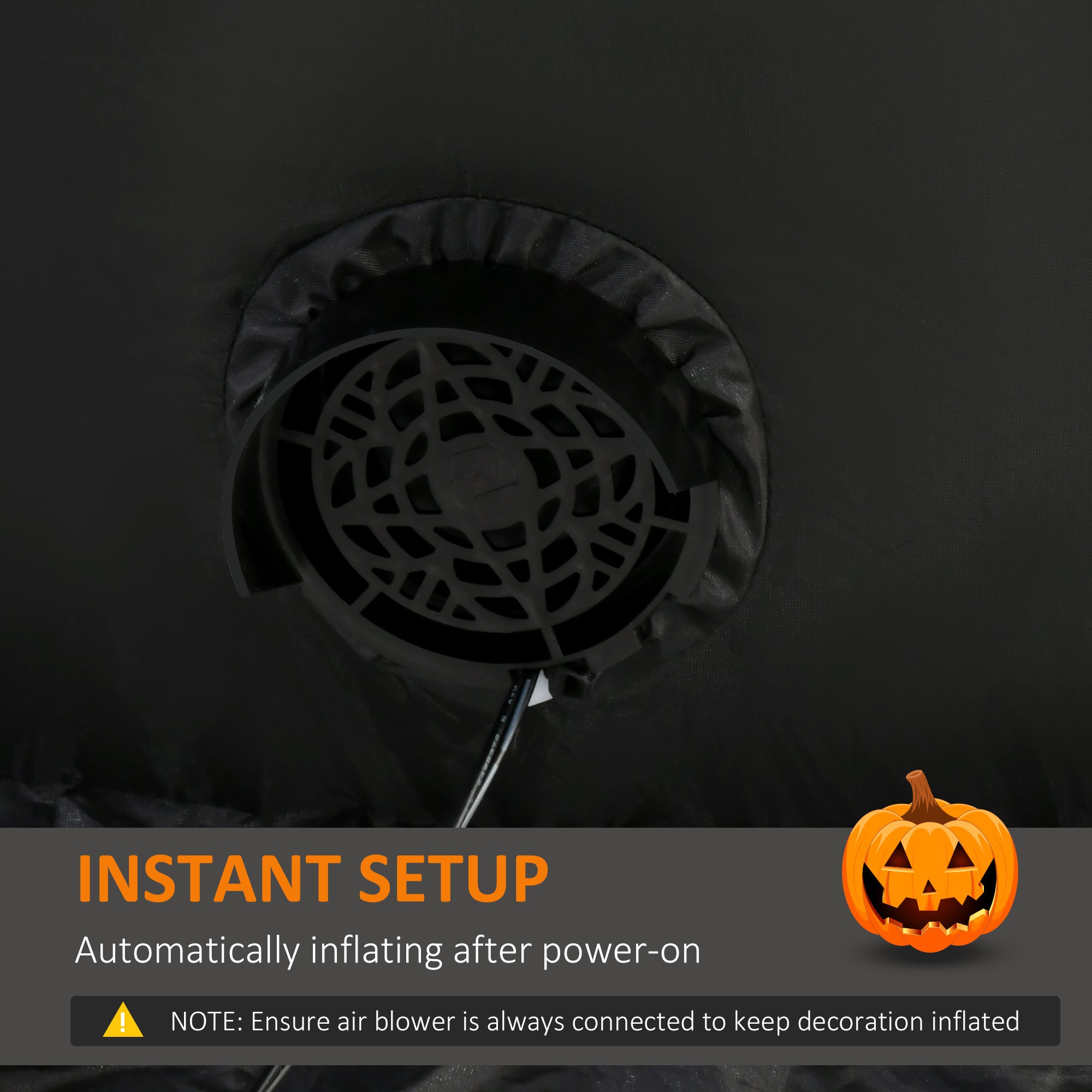 9FT Inflatable Halloween Pumpkin Ghost with Built-in LED Lights - Orange Green Black