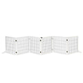Wooden Freestanding Foldable Pet Gate with 6 Panels for Small & Medium Dogs - White