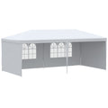 6 x 3 m Party Tent Gazebo Marquee with Windows and Side Panels - White