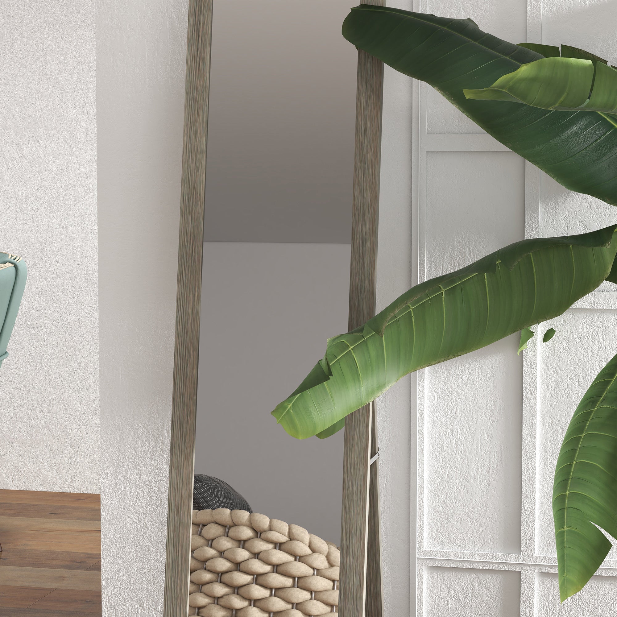 Rustic Full Length Hanging & Freestanding Floor Mirror 155 cm - Grey