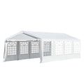 8m x 4m Garden Gazebo Tent with Steel Frame and Removable Walls - White