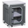 Portable 2-Shelf Camping Cupboard with Carry Bag - Grey