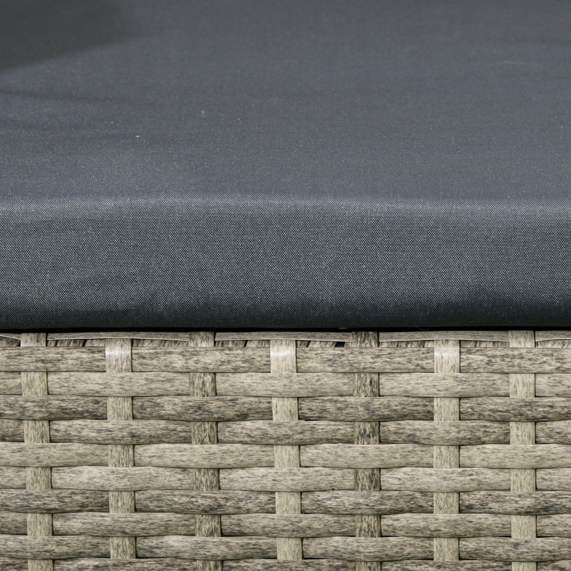 2 Piece Rattan Loveseat Set with Glass Table and Cushions - Mixed Grey