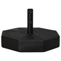 Octagonal Garden Parasol Base Stand with Water or Sand Fill, Fits 38-48mm Poles - Black