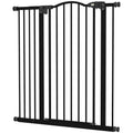 Metal Folding Pet Safety Gate with Double Locking System - Black