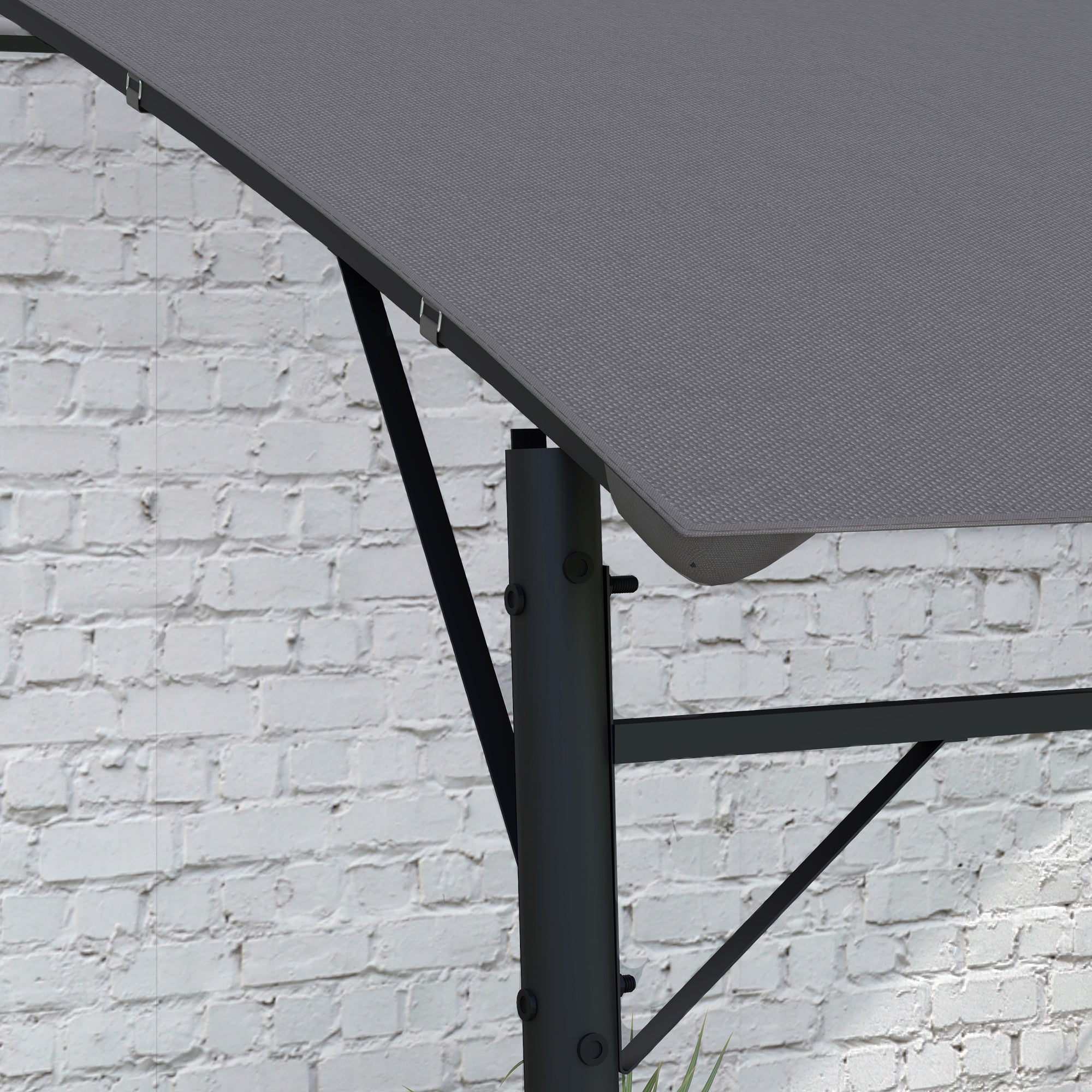 3 x 4m Outdoor Pergola Gazebo Set with Metal Frame and Sun Shade - Dark Grey