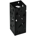 Freestanding Square Umbrella Stand with 4 Hooks and Drip Tray for Hallway and Entryway - Dark Grey