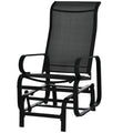 Outdoor Gliding Rocking Chair with Metal Frame and High Back - Black