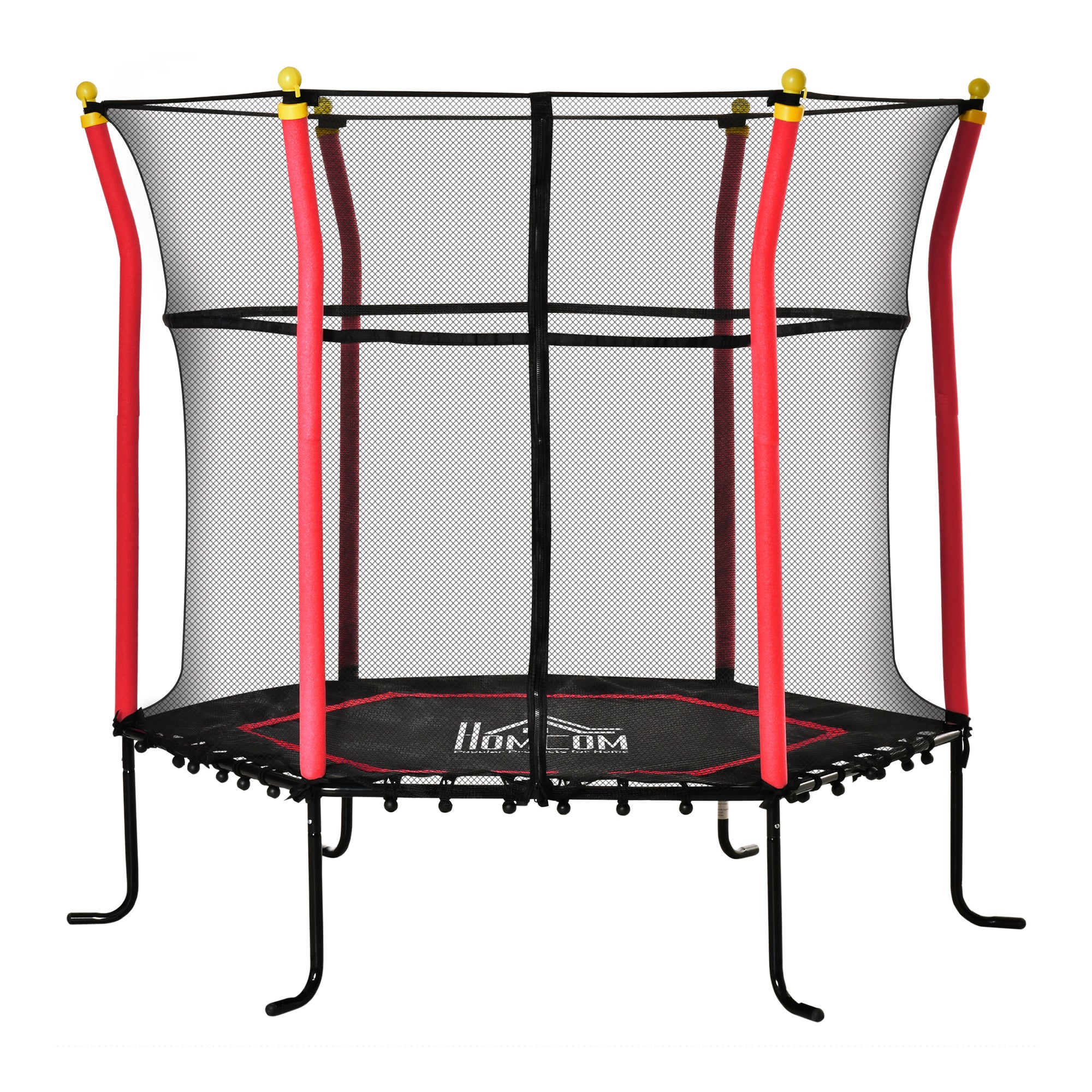 5.2FT / 63 Inch Kids Trampoline With Enclosure Net Mini Indoor Outdoor Trampolines for Child Toddler Age 3 - 10 Years Red