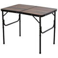 Height Adjustable 3ft Folding Camping Table with Aluminium Frame - Coffee