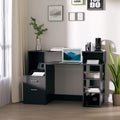 Modern Computer Desk with Storage Drawers, Shelves & Printer Rack PC Table - Black