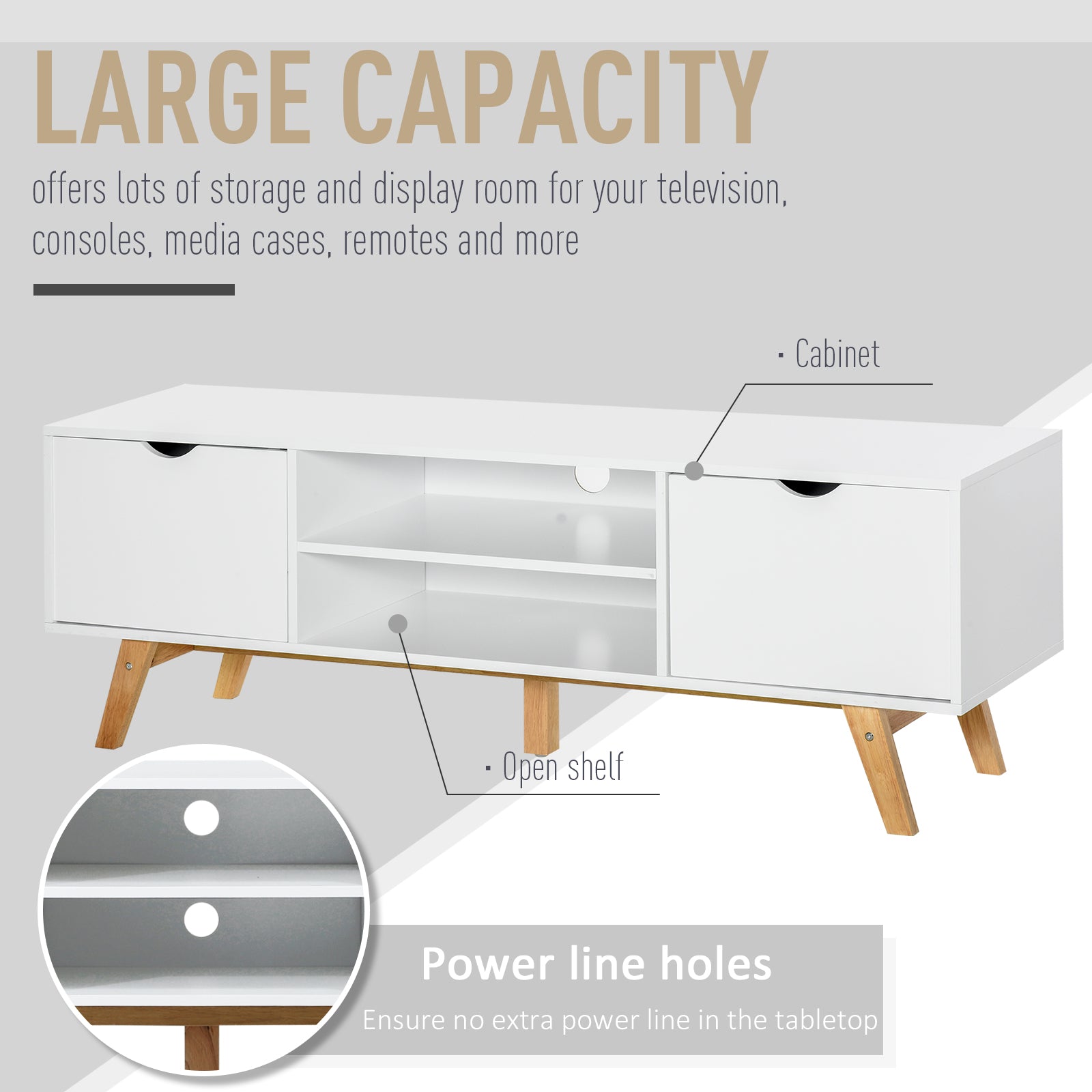 Particle Board 4-Compartment Media Unit White