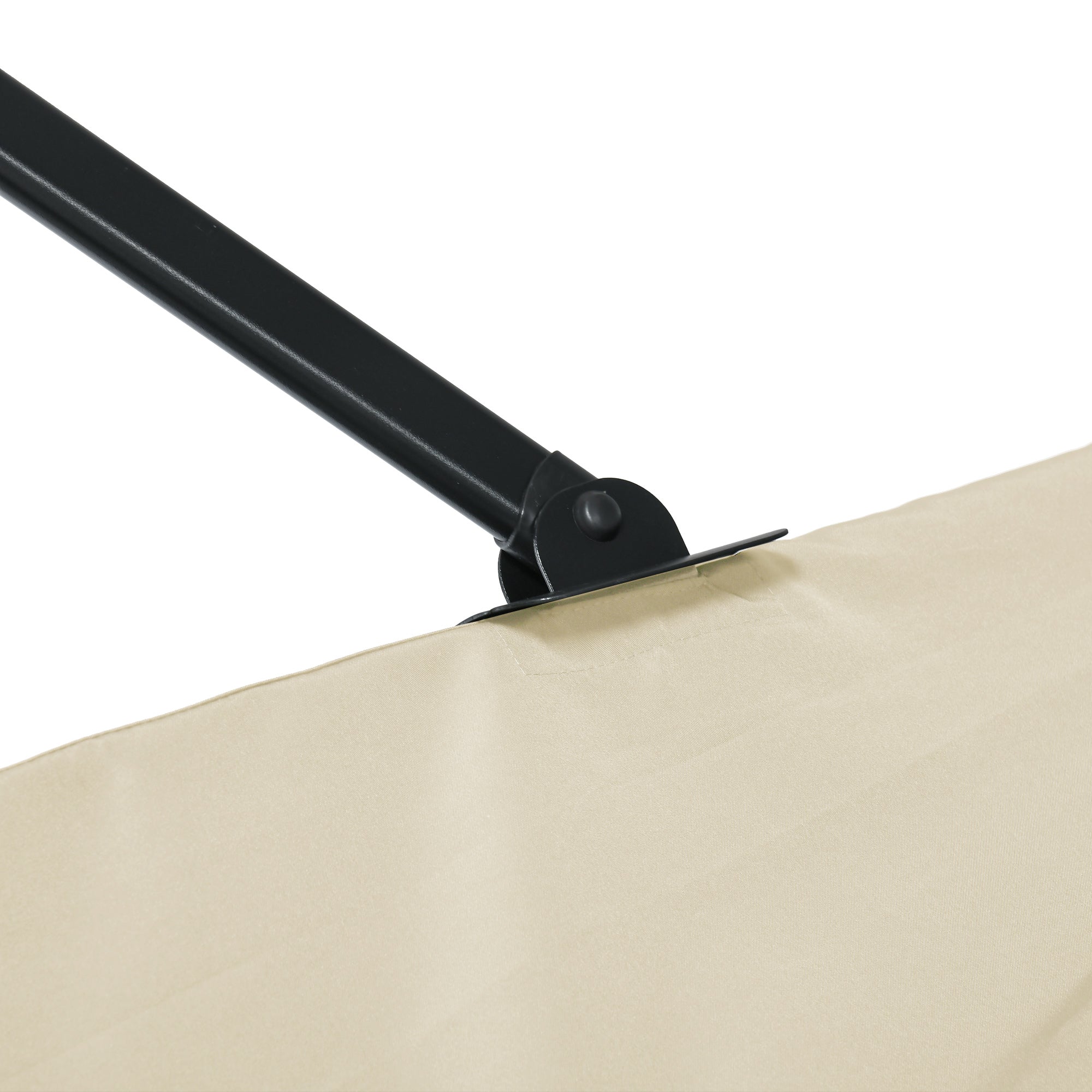 2.5 x 2.5m Patio Offset Parasol Umbrella with 360° Rotation & Crank Handle - Cream White