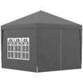 3 x 3 Metres Pop Up Water Resistant Gazebo Tent with Carry Bag - Grey