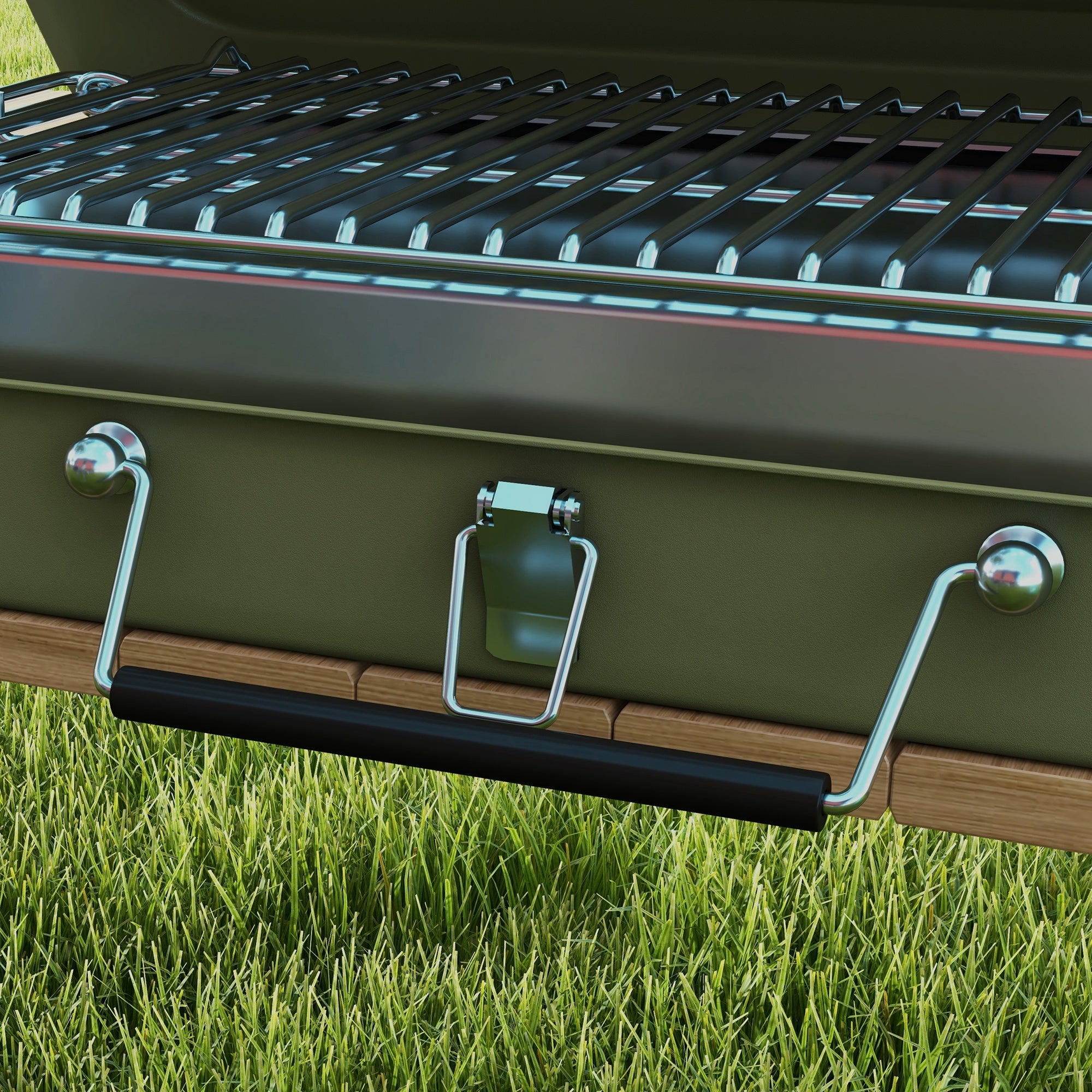 Foldable Suitcase Mini Charcoal Barbecue Grill BBQ - Green