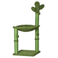Cat Tower Kitten Activity Center with Scratching Post, Hammock & Dangling Ball Toy - Green