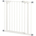 Adjustable Metal Dog Gate 74-80cm Wide with Automatic Closing - White