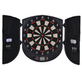Electronic Dartboard Set with 26 Games, 185 Variations, 6 Darts & Storage Cabinet - Black Deep Orange