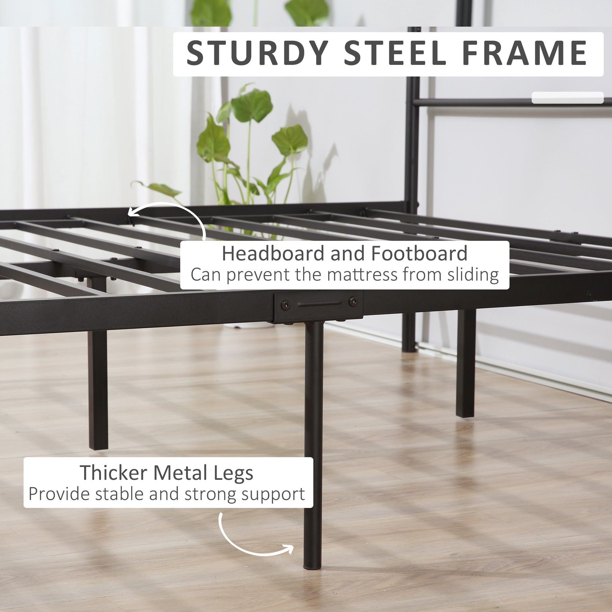 Direct Home Furniture Basics Double Metal Bed Frame Black