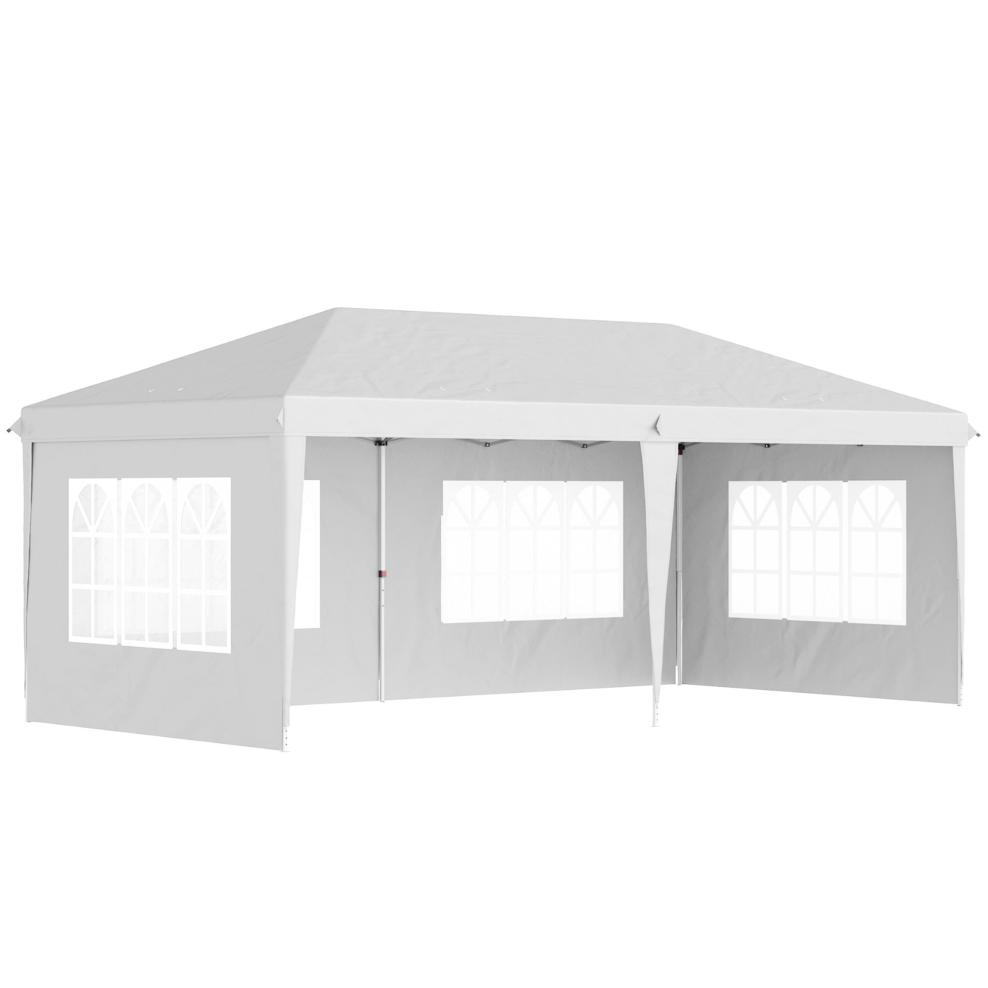 3 x 6m Pop Up Gazebo, Height Adjustable Marquee Party Tent with Sidewalls and Storage Bag, White