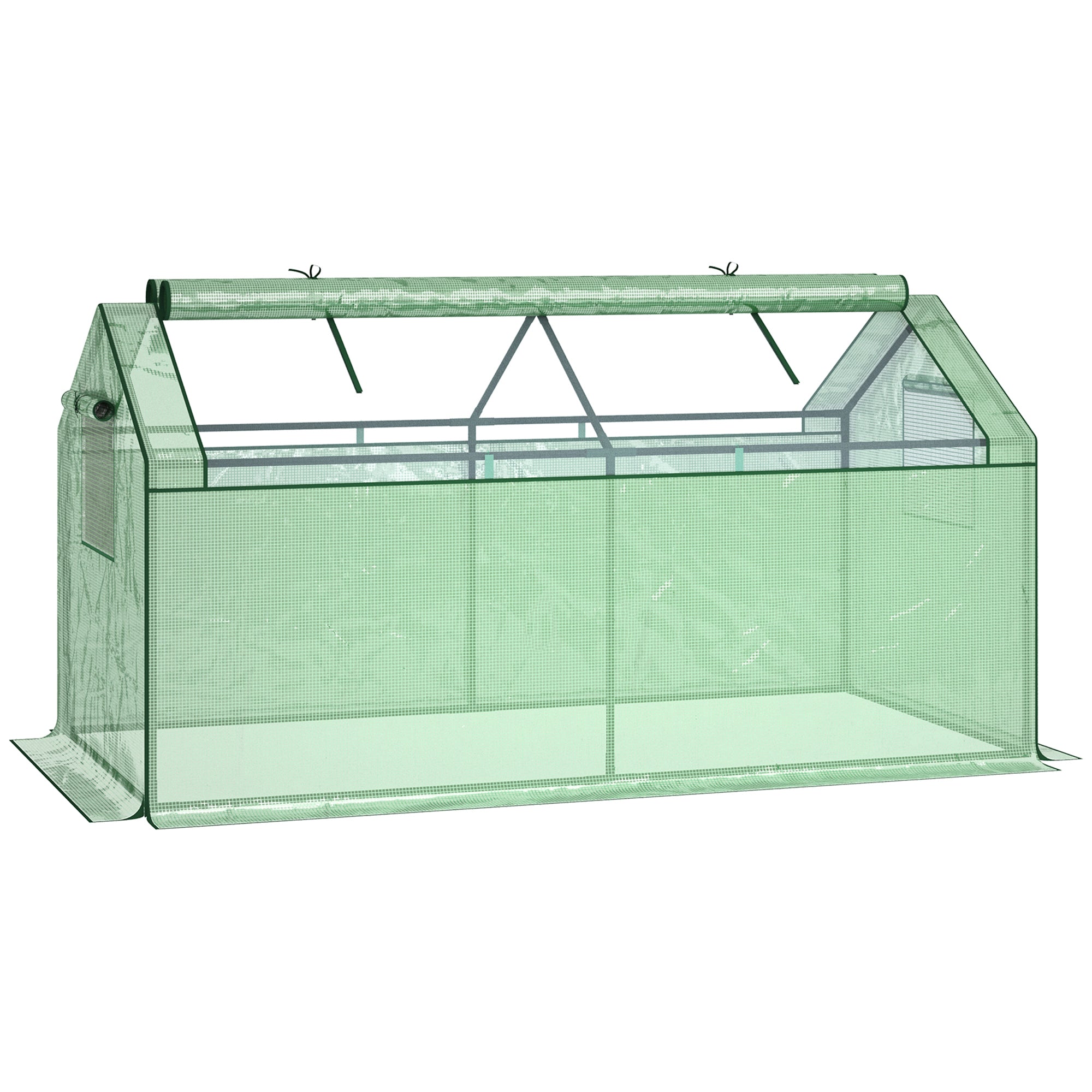 Mini Greenhouse Portable Garden Greenhouse Metal Frame Growhouse with Large Zipper Windows for Plants, 180 x 92 x 92 cm