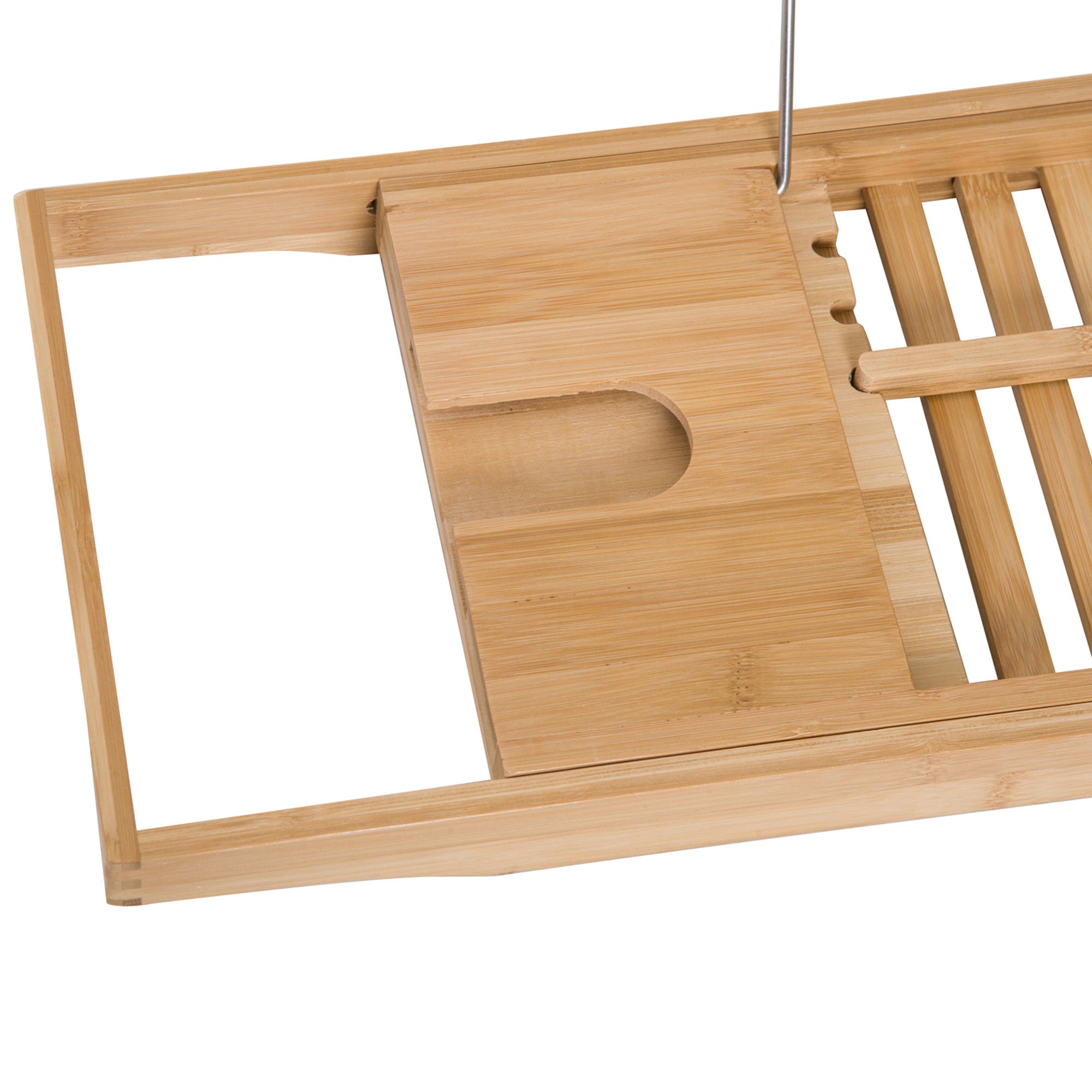 Extendable Bamboo Bathtub Shelf Rack Bath Caddy Tray Set of 2 - Bamboo
