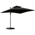 3 x 3m Garden Cantilever Roma Parasol with Crank, Tilt & 360° Rotation - Dark Grey