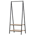 Freestanding Clothes Rail with 2-Tier Storage Shelves 64x42.5x149 cm - Black