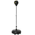 Adjustable Height Punching Bag with Stand and Gloves Set for Teens & Adults - Black Gold