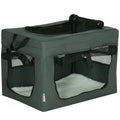 49cm Foldable Portable Pet Carrier with Cushion for Miniature Dogs and Cats - Grey