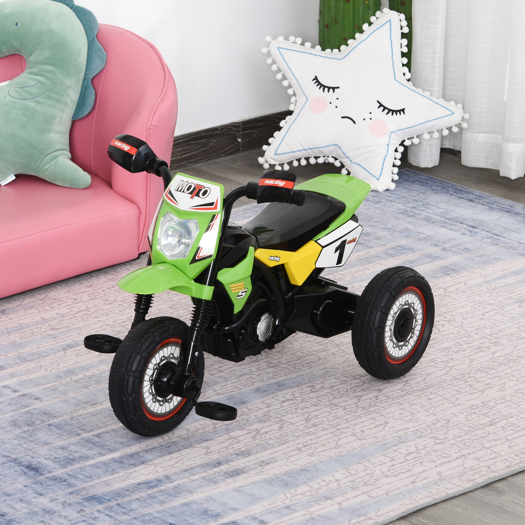 Ride On Tricycle 3 Wheels PP Pedal Trike for Ages 18-36 Months Toddlers, Green