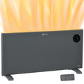 2000W Electric Convector Space Heater with Adjustable Thermostat, Timer, Freestanding or Wall Mounted - Grey