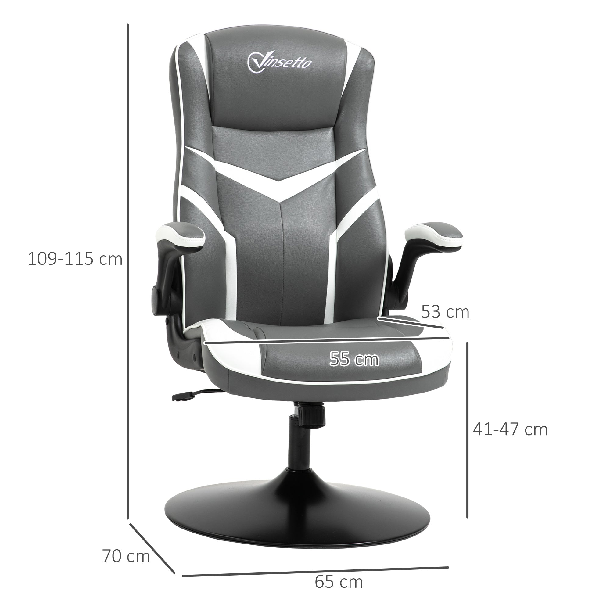 Video Best Gaming Chair Computer Chair, Playseat with Adjustable Height, Swivel Base, Desk Chair, PVC Leather Swivel Chair, Grey