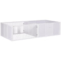 7-Panel Two-Room Puppy Playpen with 3 Doors for Baby Dogs - White