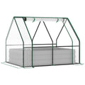 Raised Garden Bed with Greenhouse Cover, Steel Planter Box 127x95x92cm - Grey